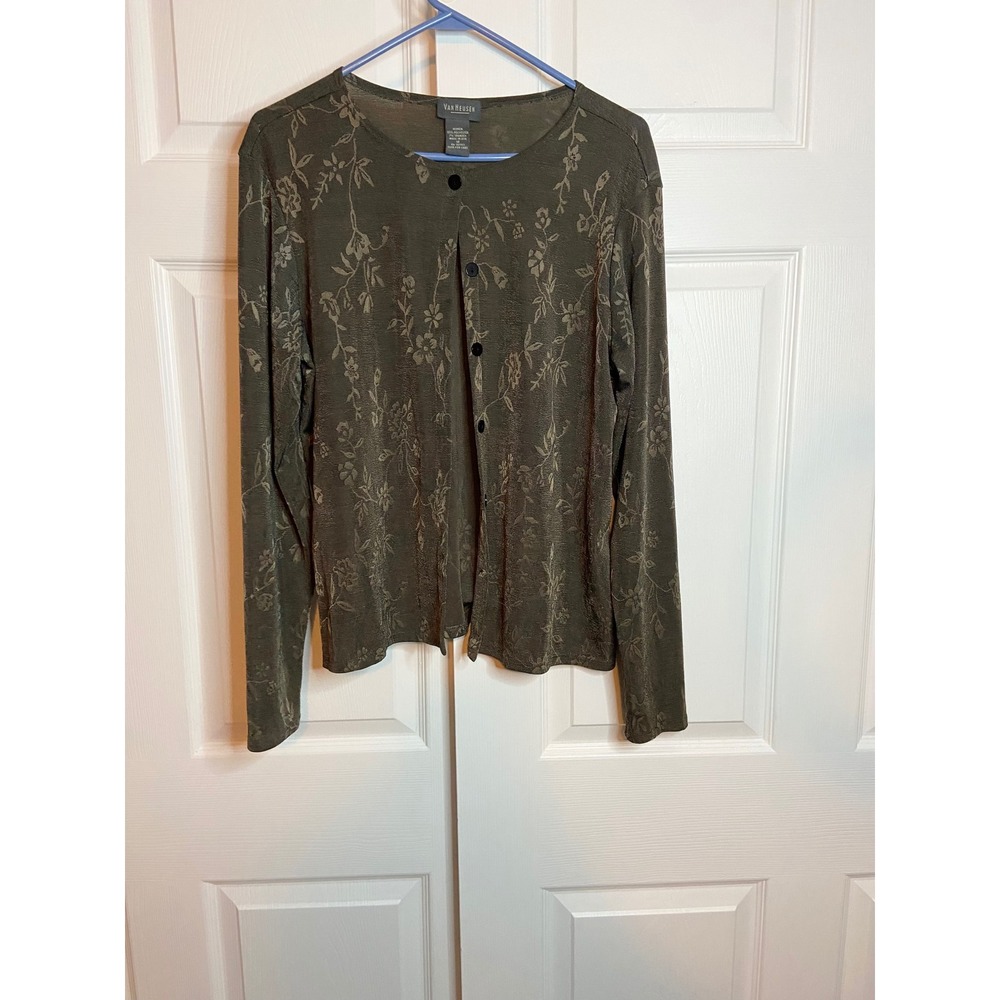 Vintage 90s Van Heusen Made in USA Floral Grunge Cardigan Top